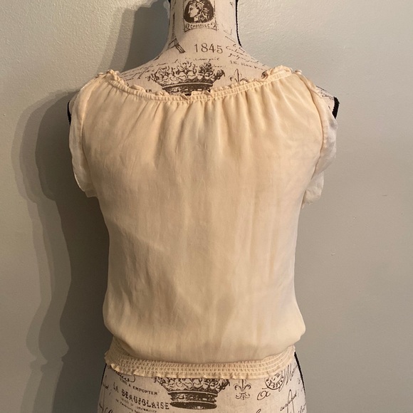 WHBM Silk Button Ruffle Tank Top - Picture 6 of 10